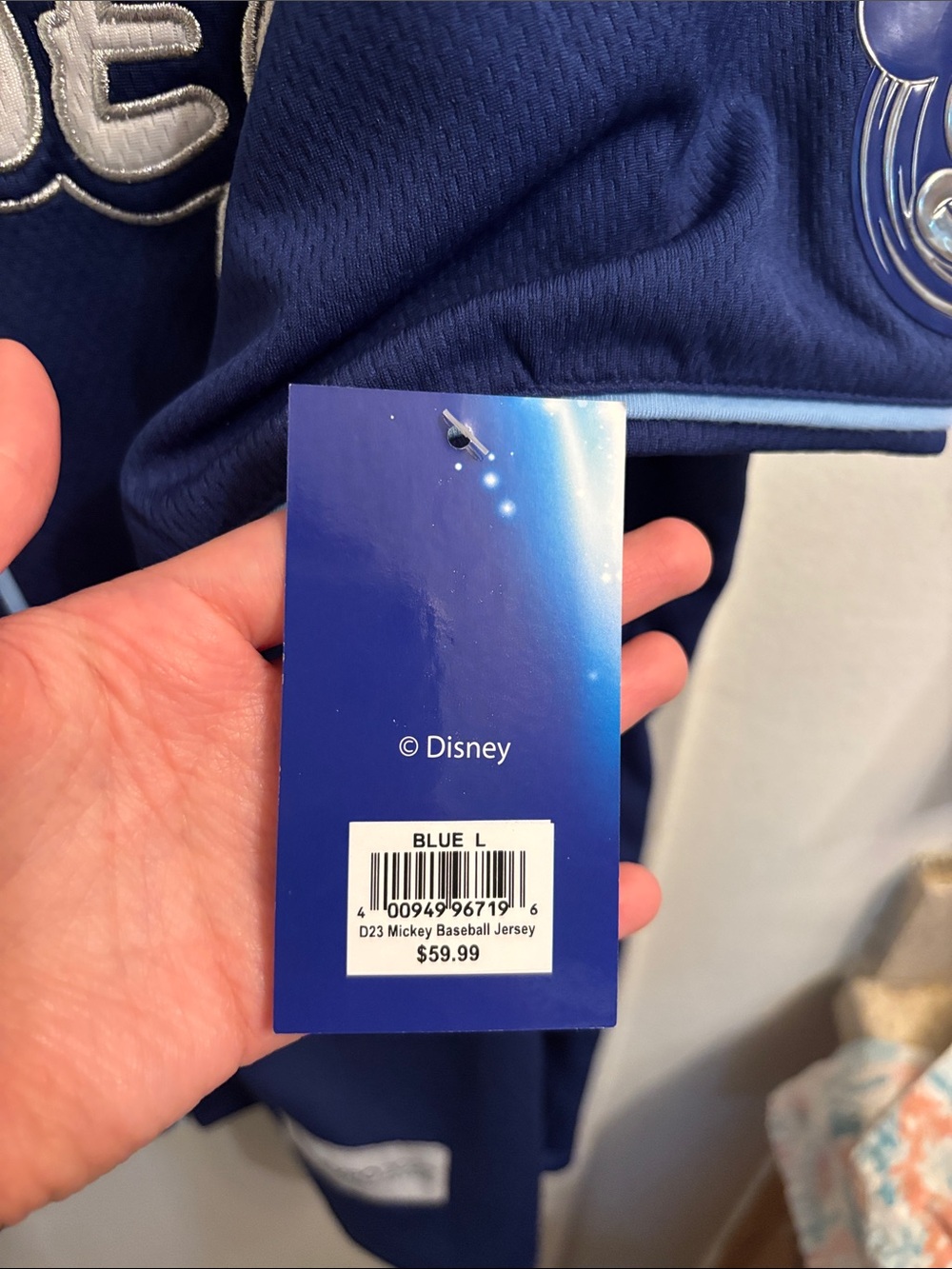 Disney D23 Navy Blue Baseball-Style Jersey with Light Blue Trim - Picture 3 of 10